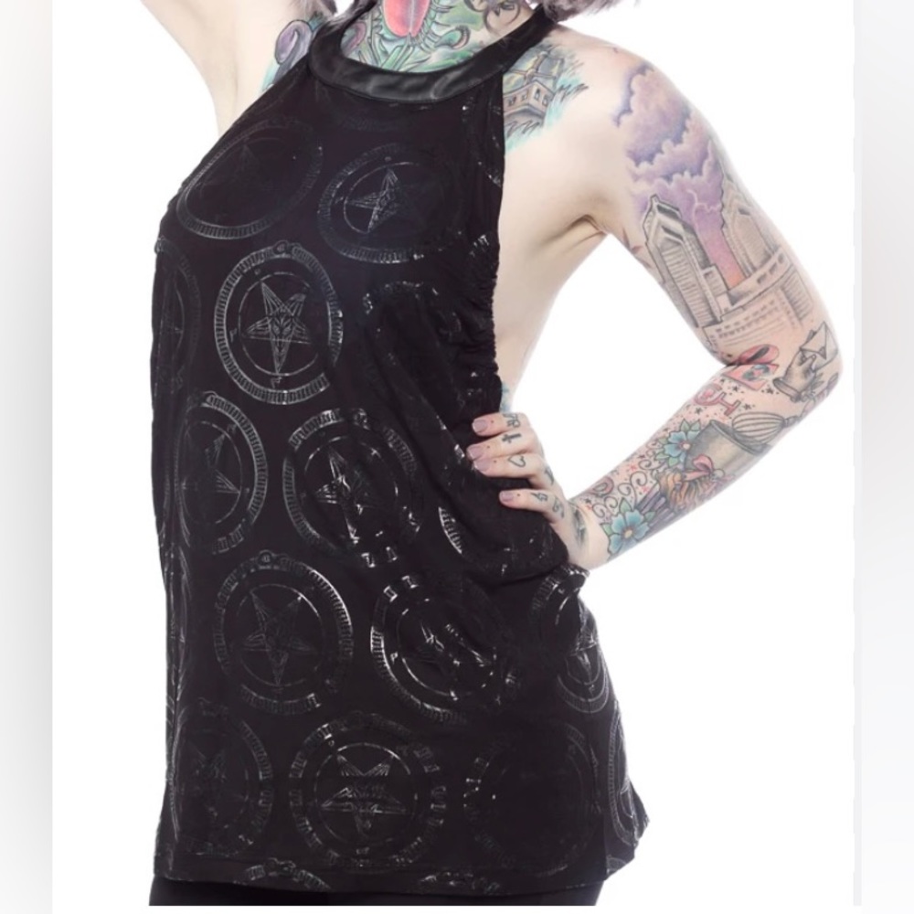 Killstar Baphomet ladies spine vest halter size M with tags